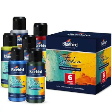 Bluebird Studio Acrylic Colours – 100 ml Set of 6